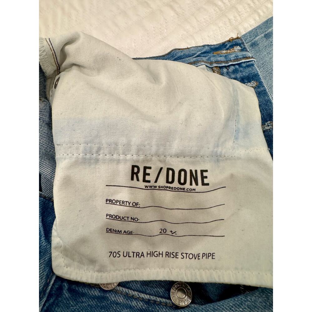 RE/DONE 70s Stove Pipe Jeans Women's 29 Straight Leg Retro Festival Boho 90s Raw - Picture 6 of 16